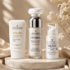 Nordiderm Signature Ritual skincare set with AQUALIS moisturizer, SOLARE sunscreen and ETERNA night repair cream